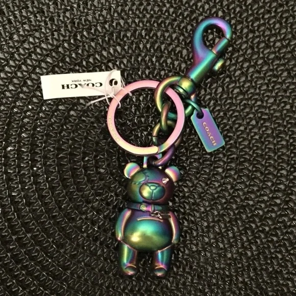 COACH HOLOGRAM TEDDY BEAR KEY FOB NWT - Picture 2 of 8